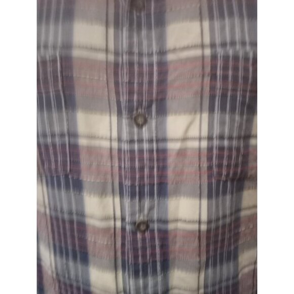 Tommy Bahama Shirt Mens Large L Blue Plaid Silk Blend Button Up Short Sleeves - Picture 3 of 14